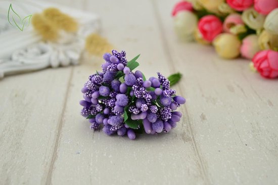 120 Stuks Bloemenset - Nepbloemen - Decoratie - Mini-Bloemen - Paars -  Planten -... | bol.com