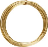 Alu draad, dikte 2 mm, goud, rond, 10m