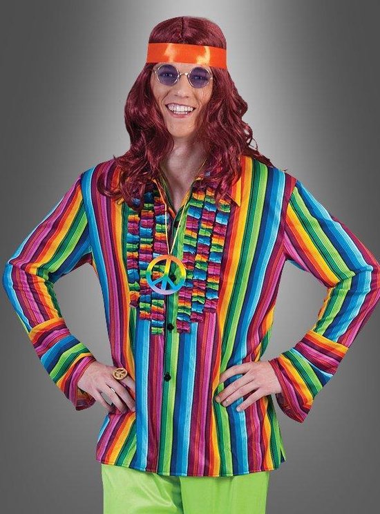 Funny Fashion - Hippie Kostuum - Ibiza Hippie Shirt Man - multicolor - Maat  52-54 -... | bol.com