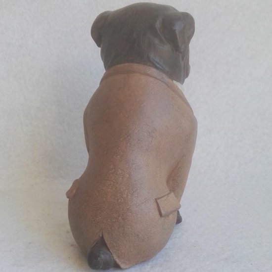 Statuette bouledogue assis avec nœud papillon
