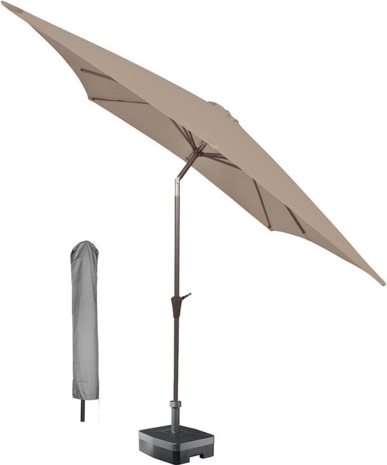 Kopu® vierkante parasol Murcia 250x250 cm met hoes - Taupe | bol.com