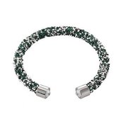 Dames Armband Cuf Strass Zilver/Groen