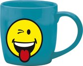 Zak!Designs Smiley Espressobeker - 7,5 cl - Emoticon Wink - Aqua blauw