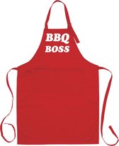 Mijncadeautje - Luxe BBQ schort - BBQ Boss - Rood