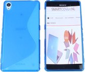 Sony Xperia XA S Line Gel Silicone Case Hoesje Transparant Blauw Blue
