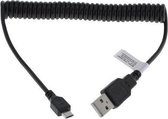 Micro-USB Datakabel Spiraalkabel Zwart