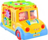 Schoolbus met Boek Speelgoedvoertuig - Geluid Automatisch Rijden - Leerzaam Met licht en Geluid