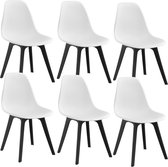 Design stoel Lendava 6 stuks set - wit en zwart