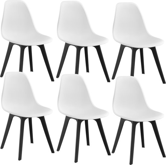 Design stoel Lendava 6 stuks set - wit en zwart