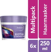 Andrélon Biotin Strength - 6 x 250 ml - Haarmasker - Voordeelverpakking
