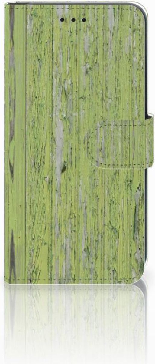 Book Case voor Xiaomi Mi A2 Lite Book Style Case Green Wood
