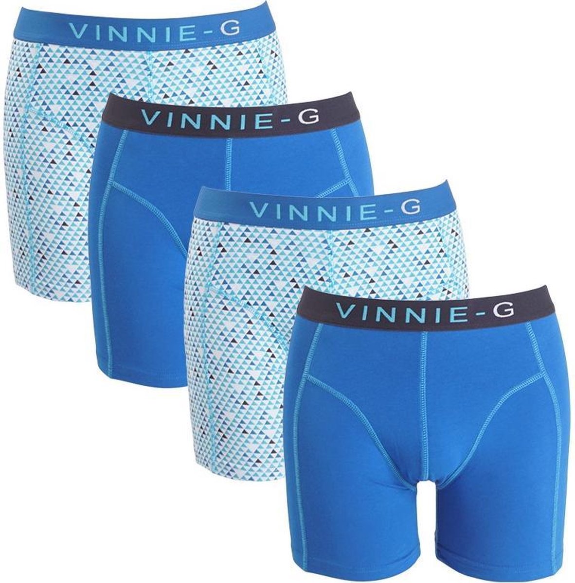 Zegevieren Preventie mesh Vinnie-G boxershorts Blue Sky - Print Uni Blauw 4-pack - L | bol.com