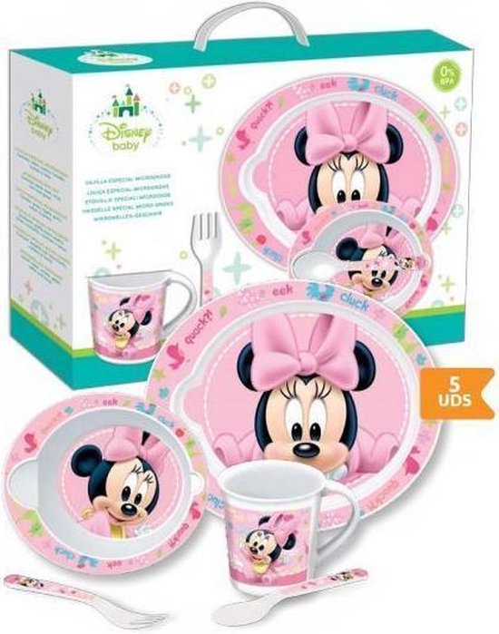 Een trouwe krab patroon 5 delig kinderservies van Disney Minnie Mouse Baby microgolf bestendig |  bol.com