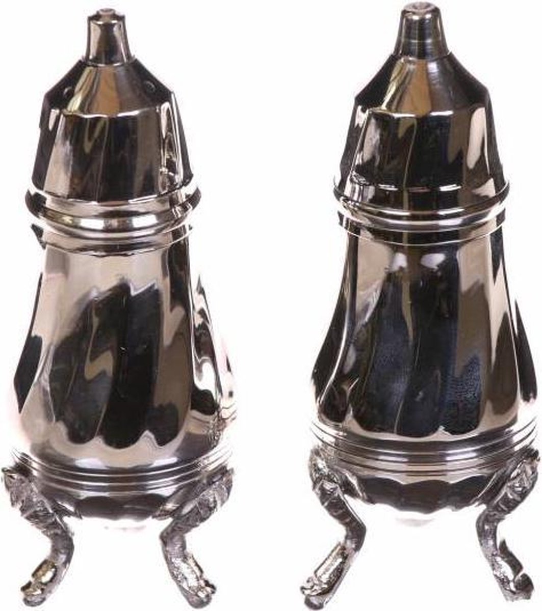 MAR10 Peper & Zout Stel Fosses Nikkel 11cm Metaal Glamour