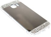 Spiegel diamanten hoesje zilver Geschikt voor Samsung Galaxy S6 Edge