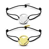 Key Moments 8KM-C00001 - Duo armband moeder dochter met stalen hart en sleutel - Cadeau voor haar - one-size - zilverkleurig / goudkleurig