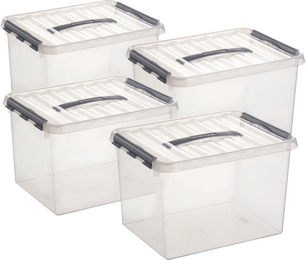 Sunware opbergbox Q-Line 22L 4 stuks transparant
