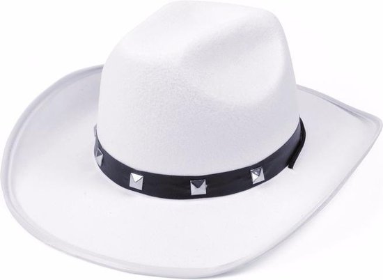Witte cowboy hoed met studs | bol.com