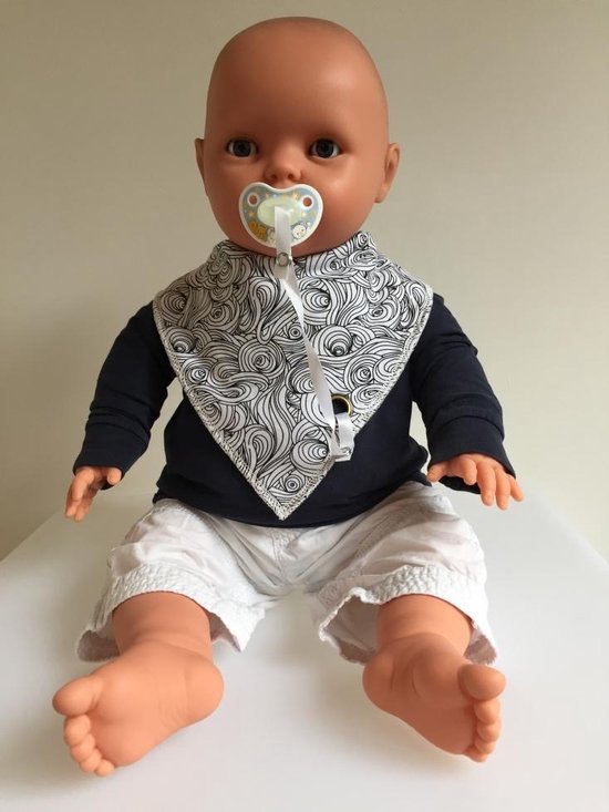 Verstikkend Decoratief Voldoen Baby bandana slab met fopspeenketting (speenkoord) - fijn getekend | bol.com