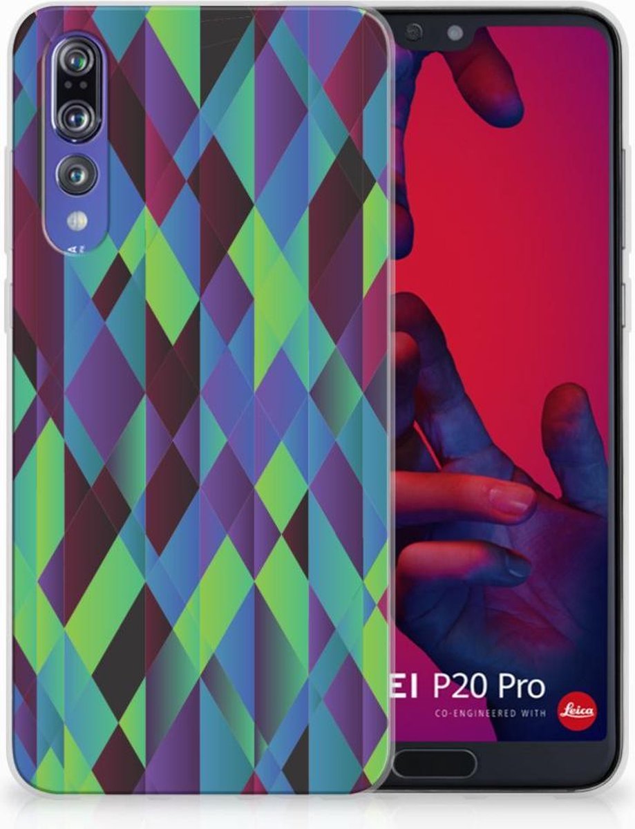 Huawei P20 Pro TPU Hoesje Abstract Green Blue