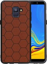 Hexagon Hard Case voor Samsung Galaxy A8 Plus 2018 Bruin