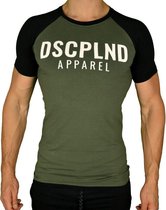 Raglan Fitness T-Shirt Stretch | Olijf (L) - Disciplined Sports