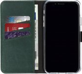 iPhone Xr Hoesje Met Pasjeshouder - Selencia Echt Lederen Bookcase - Groen