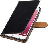 Pull Up TPU PU Leder Bookstyle Wallet Case Hoesjes voor Galaxy C7 Zwart