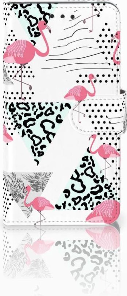 Nokia 2 Telefoonhoesje met Pasjes Flamingo Triangle