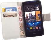 Lelycase Bookcase  HTC Desire 516  Flip Cover Wallet Hoesje Wit