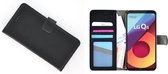 Zwart fashion hoesje wallet bookcase LG Q6