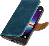 Étui Portefeuille Blauw Pull-Up PU Booktype pour Huawei Y3 II