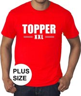 Toppers Grote maten Topper XXL t-shirt rood - plus size heren XXXXL