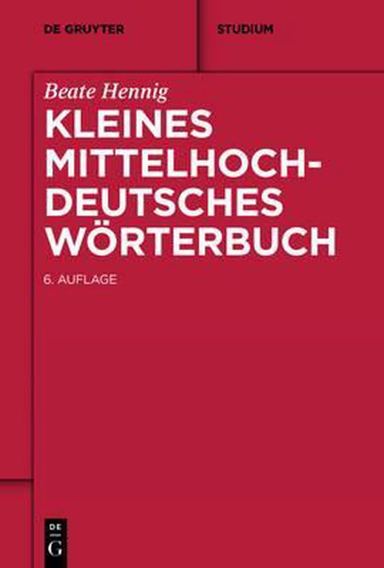 Kleines Mittelhochdeutsches Wörterbuch - cover