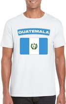 T-shirt met Guatemalaanse vlag wit heren 2XL