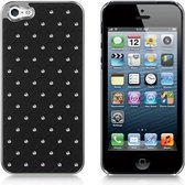 Hoesje back cover bling steentjes ruitjes patroon voor Apple iPhone 5 of 5s of iPhone SE Zwart