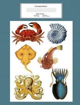 Vintage Marine Life Wide Ruled Composition Book