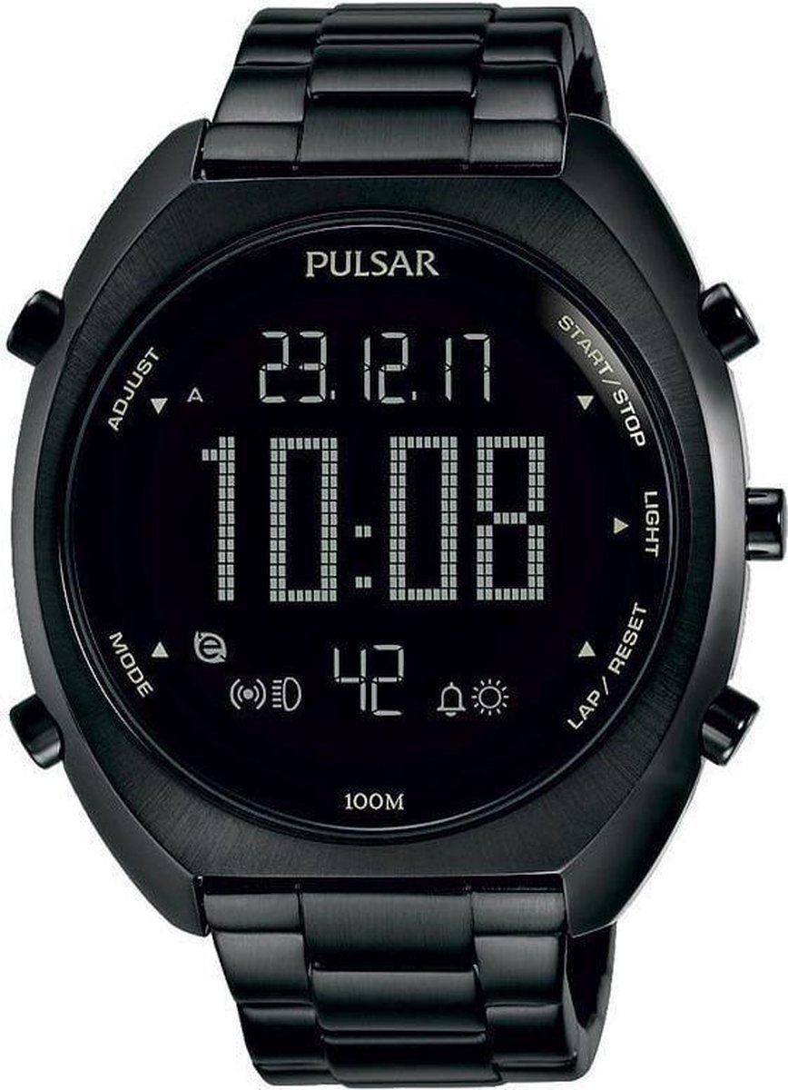 Pulsar P5A017X1 horloge heren - zwart - edelstaal PVD zwart | bol.com