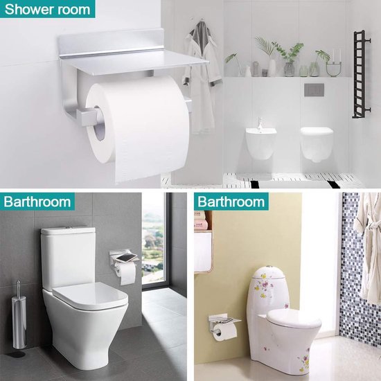 Zelfklevende toilethouder-Toilet-RVS-Zelfklevend wc-rolhouder | bol.com