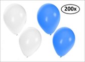 Helium ballonnen 200x blauw en wit