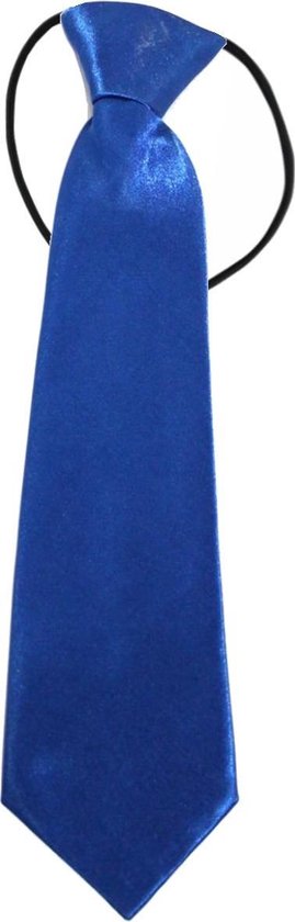 Fako Fashion® - Cravate pour enfants - Uni - Élastique - Bleu royal