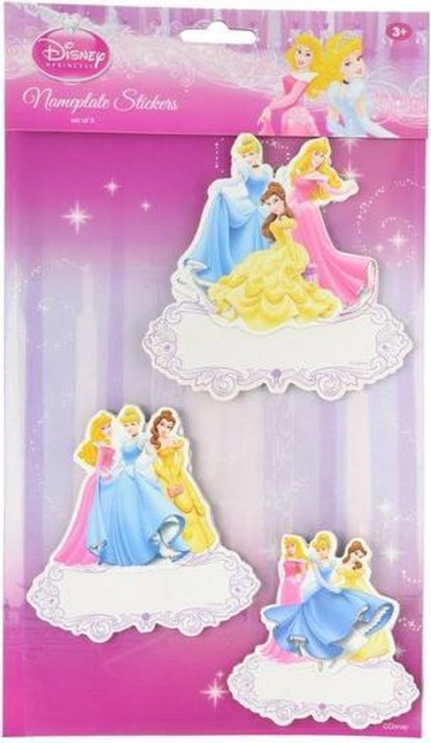 Disney Princess - Naambordje - Deurnaam bordje - Deursticker - Set van 3 stuks - Kinderkamer - Meisje - Decoratie - Roze