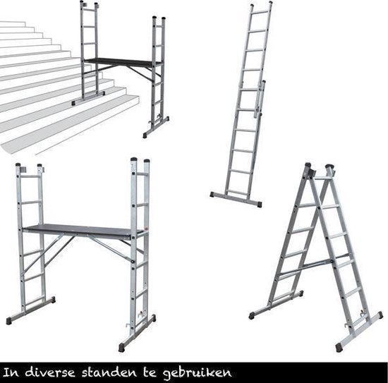 Ladder en steiger in een 2x6 treden | bol