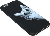 Katten siliconen hoesje zwart Geschikt Voor iPhone 6 / 6S