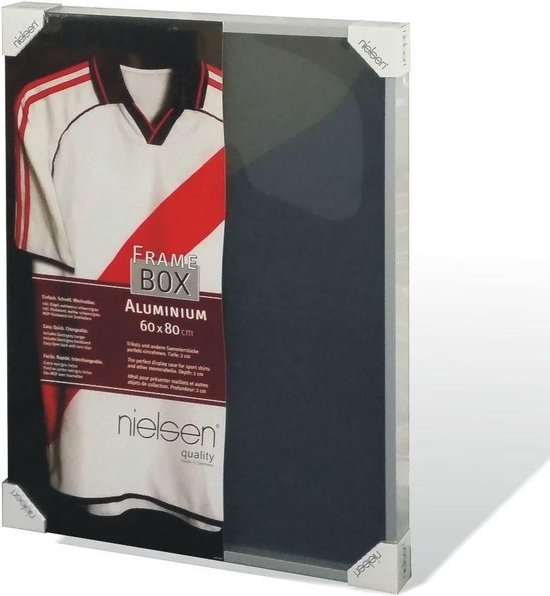 Nielsen Wissellijst - Inlijsten van Voetbalshirt - 80x60 cm - Aluminium - Zilver