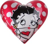 Kamparo Magneet Hart Betty Boop 4 Cm Glas Rood/wit