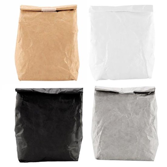Lunch - Lunchbags - Lunch Bag Kraftpapier - BPA-vrij - Wit van Rystic — afbeelding 2