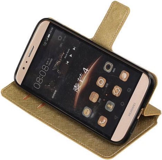 BestCases.nl Goud Huawei G8 TPU wallet case booktype hoesje HM Book