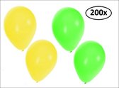 Helium ballonnen 200x groen en geel