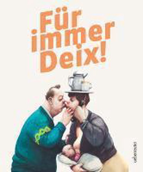 Boekomslag Für immer Deix! met een illustratie van een echtpaar, waarbij de vrouw een koffiepot op haar hoofd balanceert.